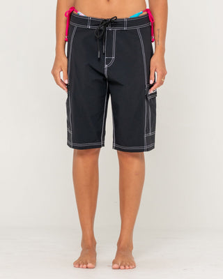 Woman wearing Pick Pocket Boardshort in Black