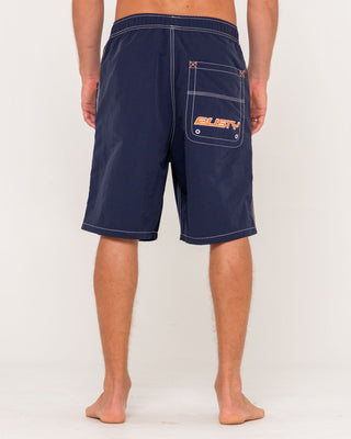 Man wearing Flip Daddy Boardshort in Navy Blue 1