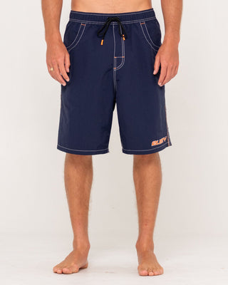 Man wearing Flip Daddy Boardshort in Navy Blue 1