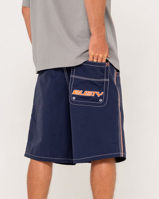 Man wearing Flip Daddy Boardshort in Navy Blue 1