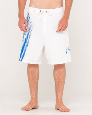 Man wearing Amen Break Fixed Waist Boardshort in White 2