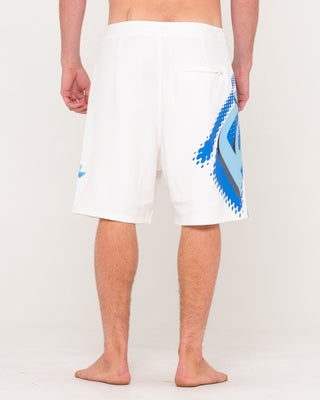 Man wearing Amen Break Fixed Waist Boardshort in White 2