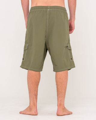Man wearing Tech Mechanisms Boardshort in Savanna