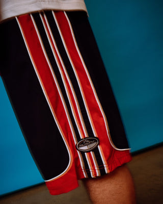 Man wearing Panel Crank Boardshort in Navy Blue