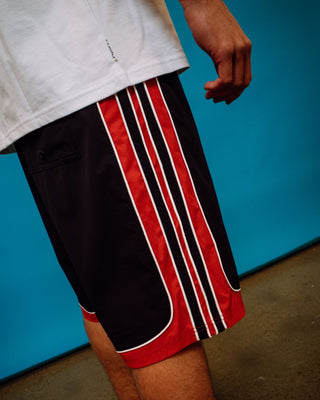 Man wearing Panel Crank Boardshort in Navy Blue