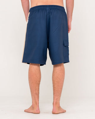 Man wearing Spitfire Hybrid Waist Boardshort in Navy Blue