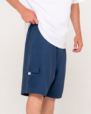 Man wearing Spitfire Hybrid Waist Boardshort in Navy Blue