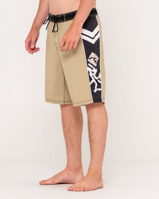Man wearing Stone Cold Fixed Waist Boardshort in Abbey Stone