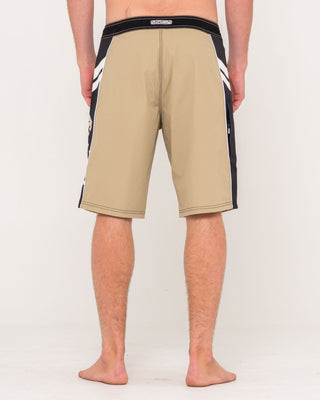 Man wearing Stone Cold Fixed Waist Boardshort in Abbey Stone