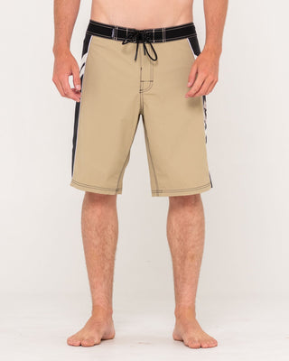 Man wearing Stone Cold Fixed Waist Boardshort in Abbey Stone