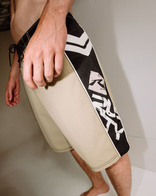 Man wearing Stone Cold Fixed Waist Boardshort in Abbey Stone