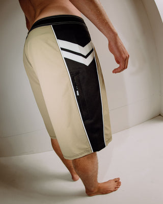 Man wearing Stone Cold Fixed Waist Boardshort in Abbey Stone