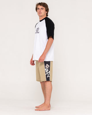 Man wearing Stone Cold Fixed Waist Boardshort in Abbey Stone