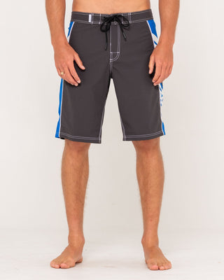 Man wearing Stone Cold Fixed Waist Boardshort in Coal