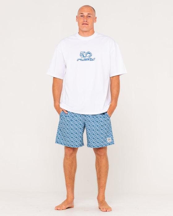 man-wearing-all-over-elastic-waist-boardshort-in-china-blue
