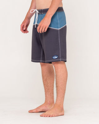 Man wearing Accelerator Fixed Waist Boardshort in Coal