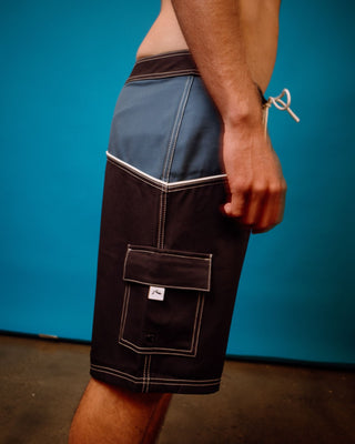Man wearing Accelerator Fixed Waist Boardshort in Coal