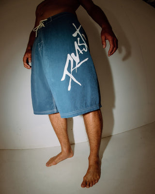 Man wearing Hoodus Fixed Waist Boardshort in China Blue