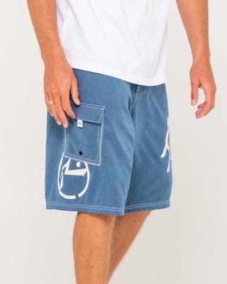 Man wearing Hoodus Fixed Waist Boardshort in China Blue