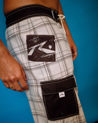 Man wearing Hoodus Fixed Waist Boardshort in Ultimate Grey