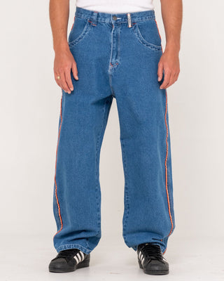 Man wearing Flip Daddy 2.0 Jean - Middy Blue in Middy Blue