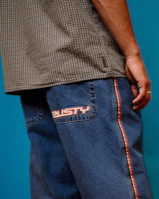 Man wearing Flip Daddy 2.0 Jean - Middy Blue in Middy Blue