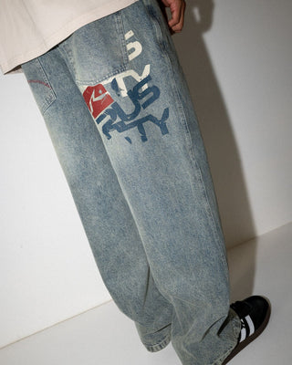 Man wearing Stone Cold Denim Jean in Dirty Dawg
