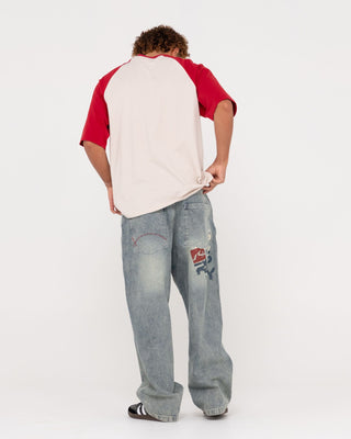 Man wearing Stone Cold Denim Jean in Dirty Dawg