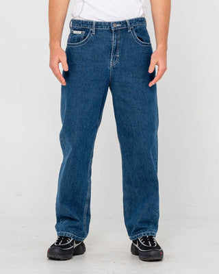 Man wearing Lucifer Loose Jean - Deep Sea Blue in Deep Sea Blue