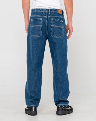 Man wearing Lucifer Loose Jean - Deep Sea Blue in Deep Sea Blue