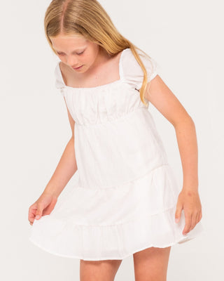 Girl wearing Cutie Pie Mini Dress Girls in White