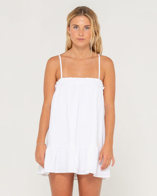 Woman wearing Mary Weather Slip Dress in White