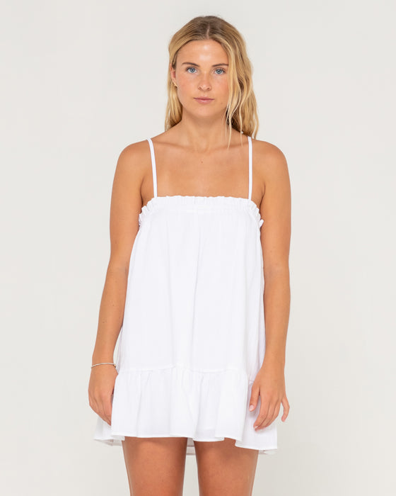 woman-wearing-mary-weather-mini-dress-in-white
