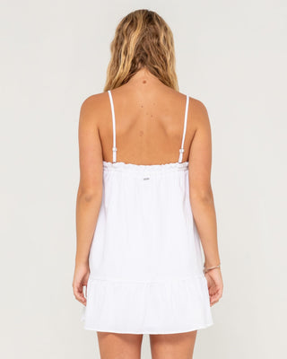 Woman wearing Mary Weather Slip Dress in White