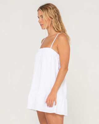 Woman wearing Mary Weather Slip Dress in White