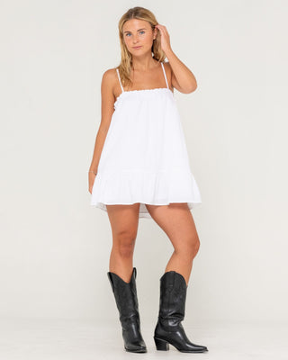 Woman wearing Mary Weather Slip Dress in White