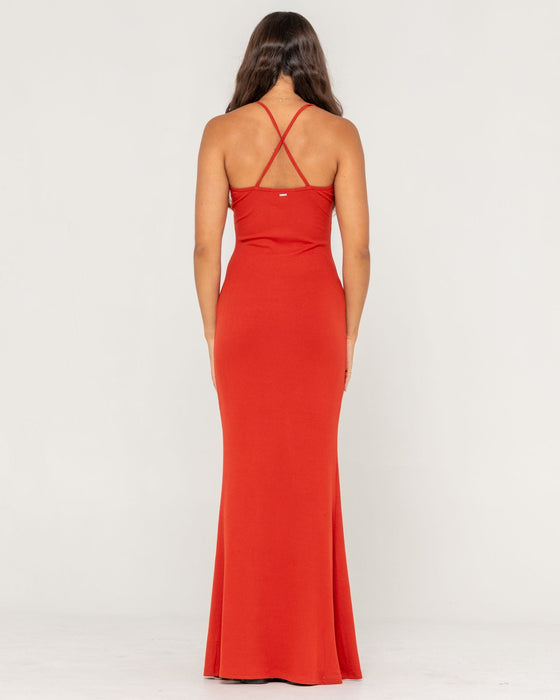 woman-wearing-nicky-slip-maxi-dress-in-burnt-orange