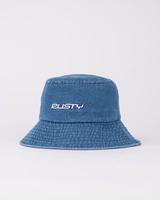 Womans Miss Me Denim Bucket Hat in Middy Blue