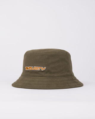 Mens Reverb Reversible Bucket Hat in Shadow Army