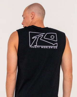 Man wearing Boxed Out Muscle in Black 2