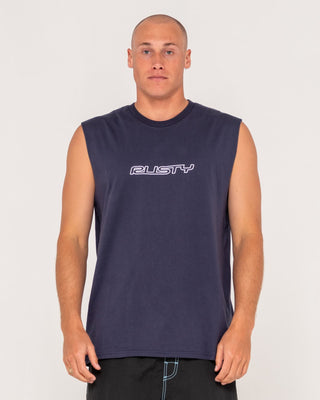 Man wearing Flip Daddy Muscle in Navy Blue