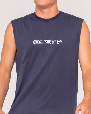 Man wearing Flip Daddy Muscle in Navy Blue