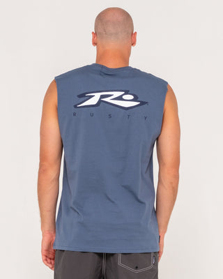 Man wearing Registered Muscle in China Blue