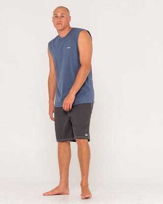 Man wearing Registered Muscle in China Blue