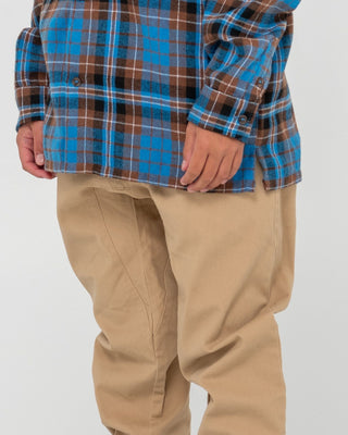 Boy wearing Hook Out Elastic Pant Boys in Khaki