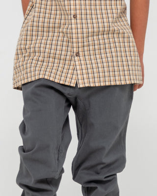 Boy wearing Hook Out Elastic Pant Boys in Pavement