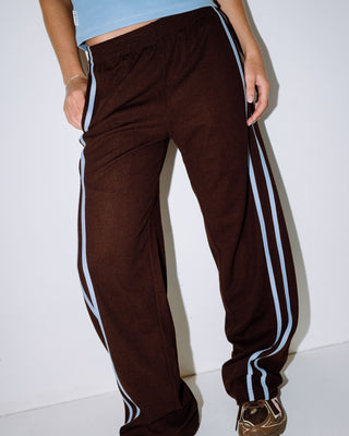 Woman wearing Bronson Low Rise Trackpant in Java