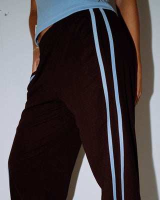 Woman wearing Bronson Low Rise Trackpant in Java