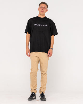 Man wearing Hook Out Elastic Pant in Khaki