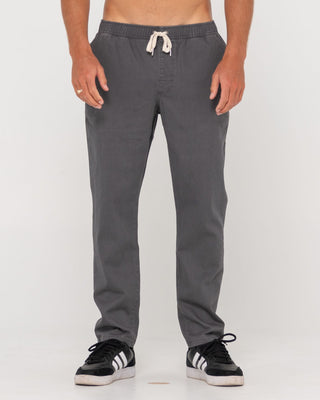 Man wearing Mid Boy Straight Fit Elastic Pant in Pavement